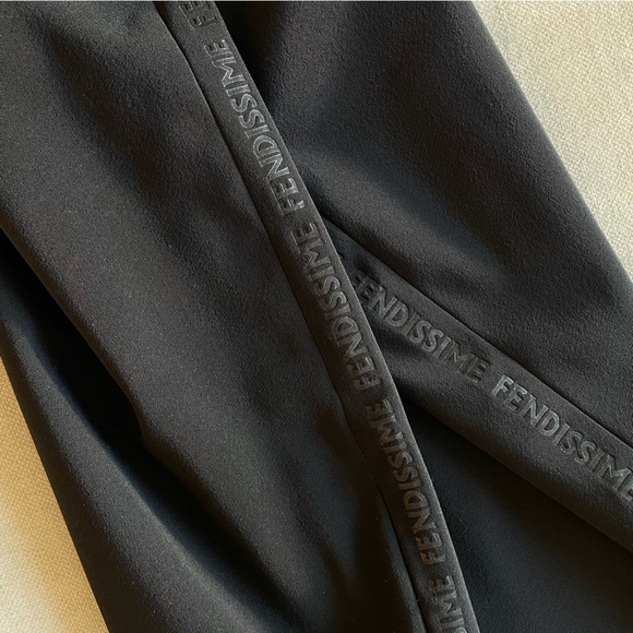 Vintage Fendi Fendissime Logo Printed Black Maxi Skirt with Zipper Pockets - Picture 6 of 12